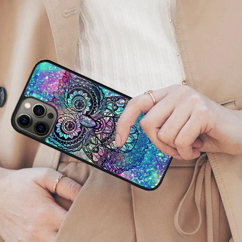 Mandala Eule Magnetische Handyhülle Für APPLE iPhone 17 Air 16 14 13 12 Pro Max 15 Plus Kabelloses Laden Mit MagSafe Abdeckung