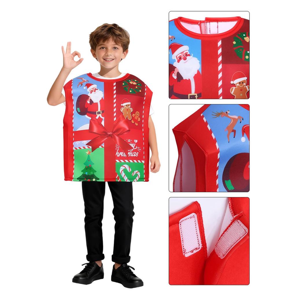 Christmas Gift Box Costume For Kids With Sponge Material For Holiday Stage Performances