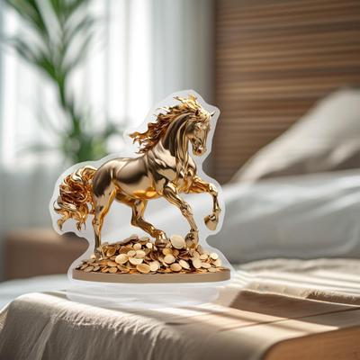 2D Flat Horse Statue Tabletop Sculpture Crafts Party Supplies Acrylic Desktop Figurine Desk