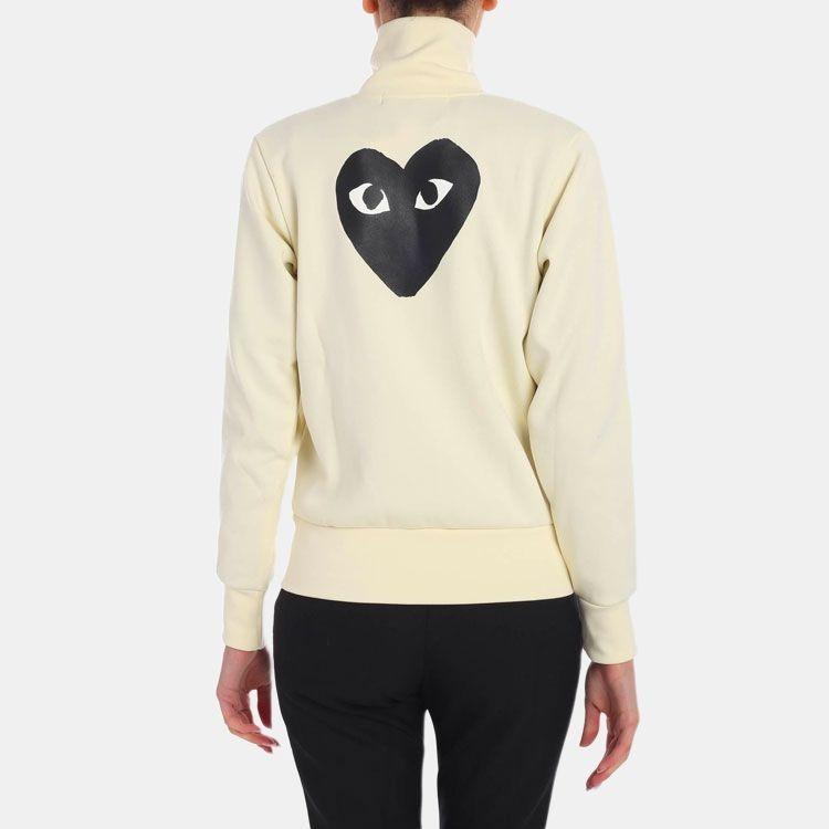 Comme des Garçons PLAY (WMNS) COMME des GARCONS PLAY Chaqueta de chándal Corazón Negro Grande 'Blanco' Mujer AZ-T255-051-3