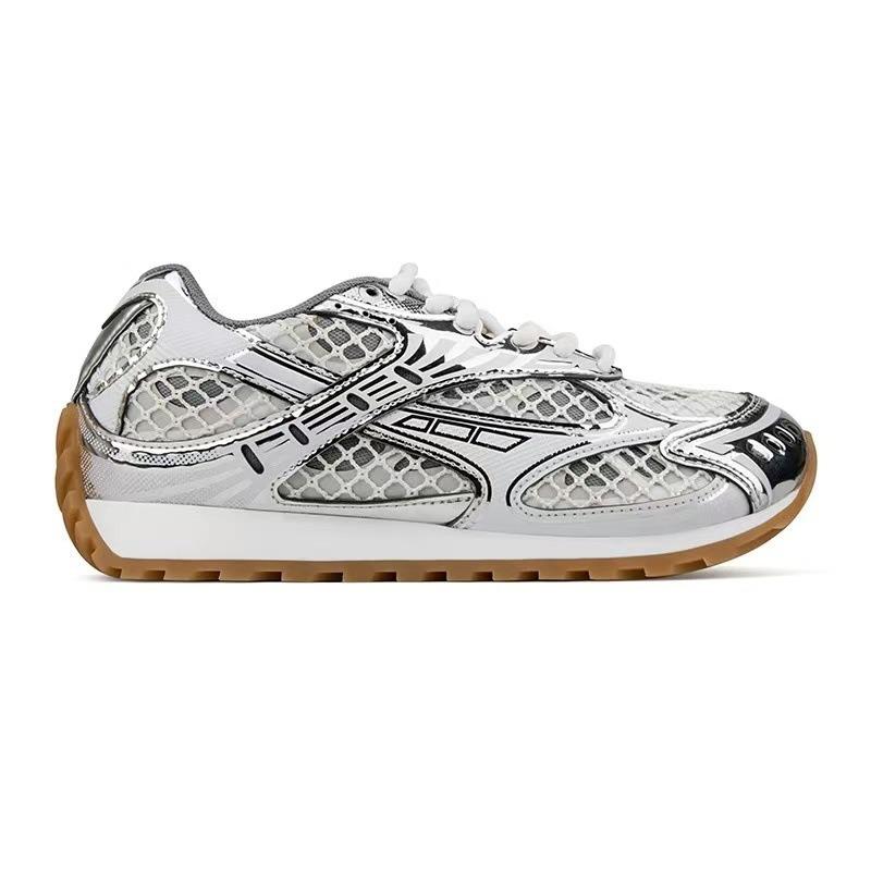 B Wang Yibo Zhou Yutong Silver Woven Dad Shoes Men and Women Couple Casual Sports Shoes