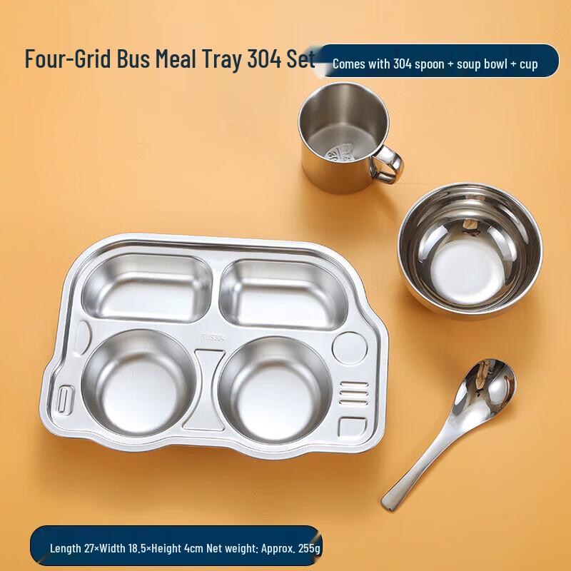 

Kids Stainless Steel Divided Cartoon Meal Plate