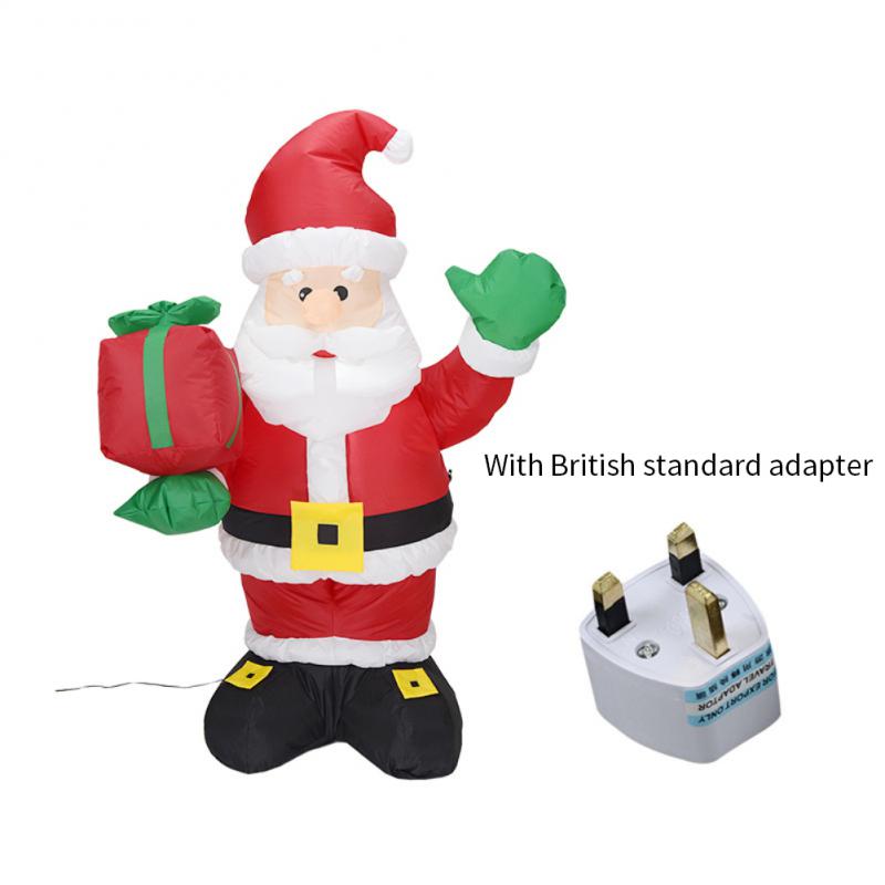 Inflatable LED Snowman Santa Toy with LED Light Decoration for 2024 Christmas Garden Holiday Party - 1.35 Height