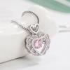 Heartbeat Zircon Necklace: Women's Love Heart Pendant, Pink Zircon, Beating Heart Design - Perfect Christmas Gift for Girlfriend