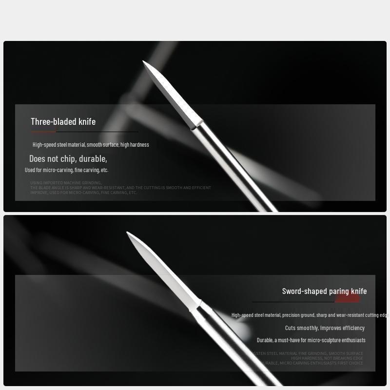 Weißer Stahl Elektrisches Schnitzmesser- und Fräser-Set für Holz- und Nussgravur