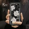 Retro Weiße Rose Blume Telefon Fall Für Iphone 11 12 Pro Max 13 Mini X Xr Xsmax 7 8 Plus Leder Silikon Weiche Stoßfest Abdeckung