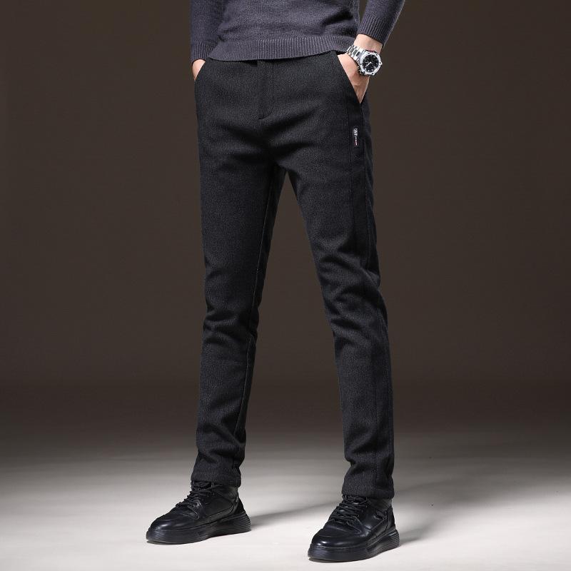 New Autumn Imitation Denim Casual Pants for Men Korean Slim Straight-leg Pants for Men