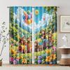 2 Pcs Filtering Curtains (excluding Rods Non-movable Without Batteries) Monkey Birthday for Use In Bedrooms and Living Rooms