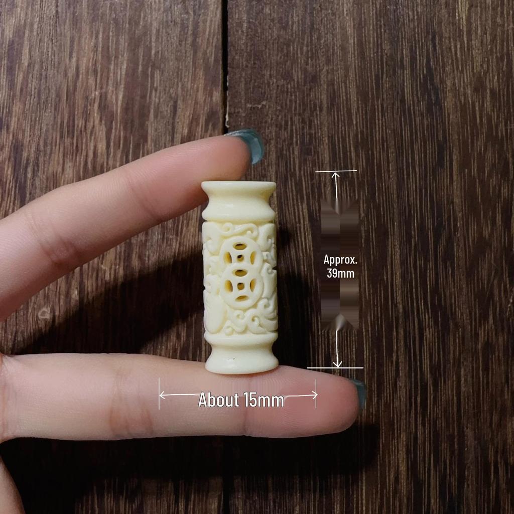 Pingente de Joia DIY Esculpido Branco Marfim: Acessórios Estilo Três Passos