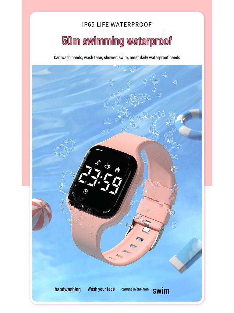Kids' Smartwatch for Girls & Boys - Waterproof, Alarm Clock, Time-Only Sport Watch for Students