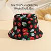 A Single Pack of a Fisherman Hat with Strawberry And Graffiti Designs a Stylish Fishing Hat Suitable for Both Men And Women