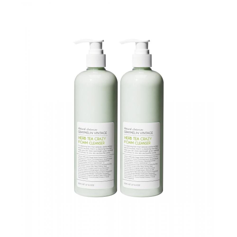 Greymelin Crazy Moisture Foam Cleanser Herb Tea 500ml X2 NONE