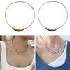 Collana Tubo Curvo in Metallo Unico Collane Girocollo Eleganti e Personalizzate Colletto Ergonomico per Festa Nightclub