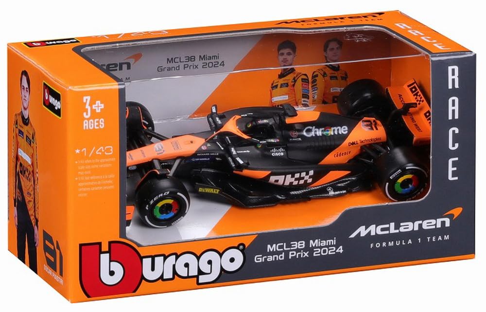 BURAGO 1/43 Scale Model McLaren F1 Team MCL38 (2024) No.81 O. Piastri (Window Box) Finished Product BUR38214P