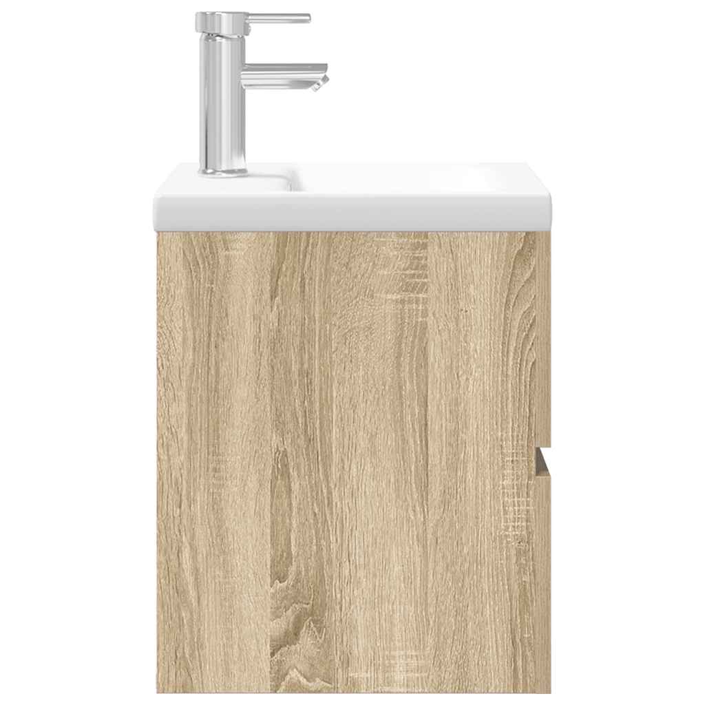 2 Piece Bathroom Furniture Set Sonoma Oak Particleboard