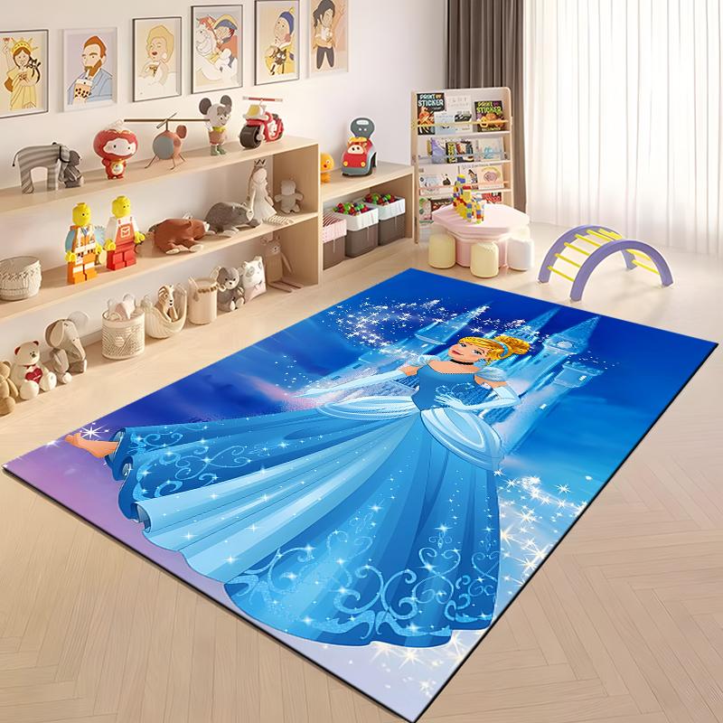 Various Styles and Sizes Princess Cinderella Pattern Carpets Bedroom Play Mat Living Room Areas Rug Home Decoration Luxury Gifts