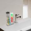 Stable Stainless Steel Toothbrush Holder Black/Silver Bathroom Countertop Storage Rack  Countertops