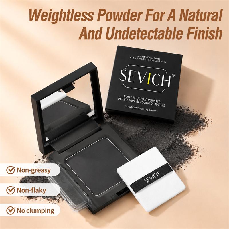 SEVICH 12g Magical Fluffy Hairline Powder Hair Line Shadow Hair Concealer Root Cover Up Gray Coverage Unisex Instantly Black/Dark Brown/Coffee