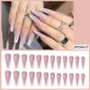 European & American Ballet-Coffin Fake Nails with Manicure Nail Art Stickers