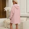 Hooded Zip Blanket Sweatshirt Oversized Flannel Loungewear Senior Men