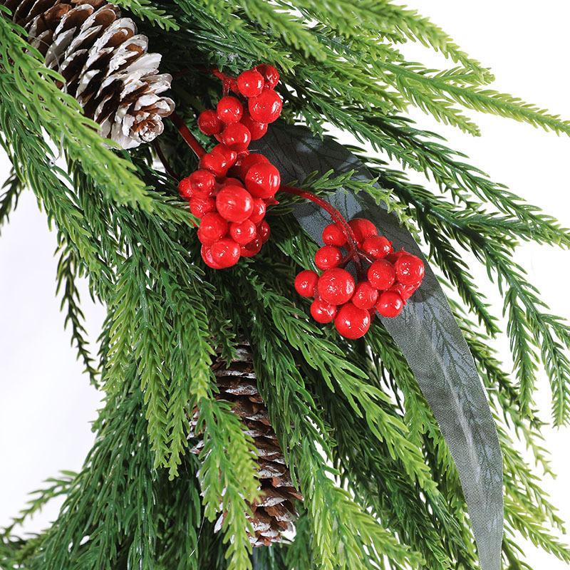 45Cm Christmas Wreath Artificial Simulation PE Norfolk Soft Glue Velvet with Half Ring Door Hanging Christmas Decorations