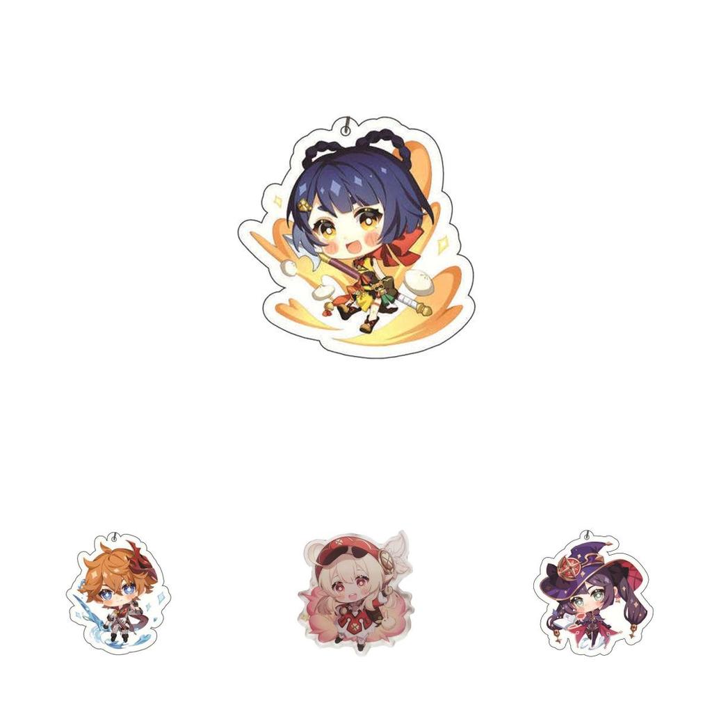 Original Genshin Impact Game Character Cover Acrylic Cute Keychain Charm For Fans