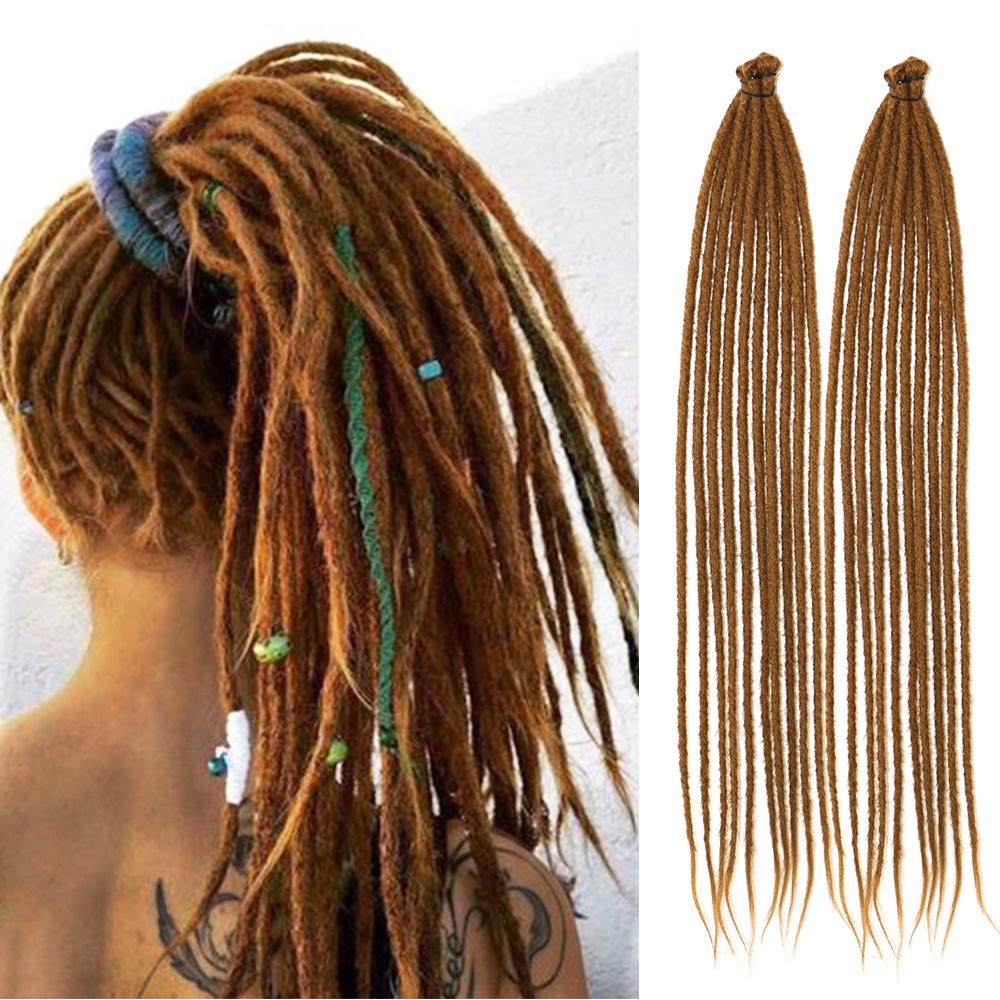 24 Inch DreadLock Extensions Handmade Thin And Soft Reggae Hip-Hop Style Synthetic DreadLock Extensions Crochet Hair for Women
