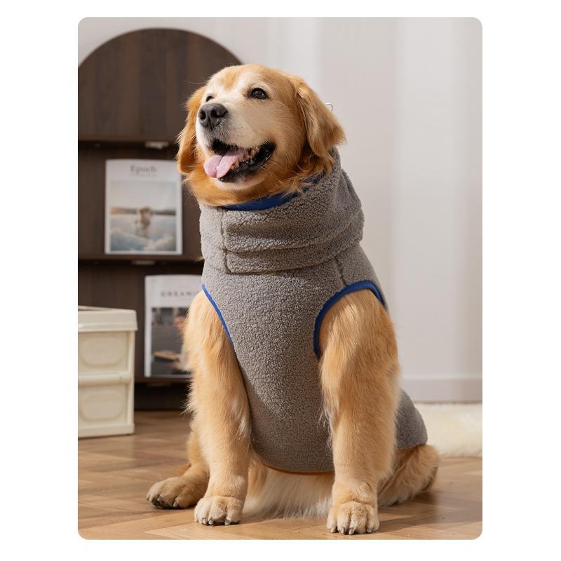Warm Thickened Cartoon Applique Pet Vest For Golden Retriever Labrador Large Dogs