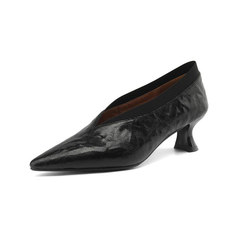 Fashion New Spring Summer Genuine Leather Women Shoes Fashion Pointed Toe Women Pumps High Heels Zapatos Mujer Ladies Shoes Brown