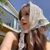 Girls Summer Sweet Scarf Vintage Women's Lace Triangle Scarves For Muslim Women Printed Floral Hijab Turban Hair Accessories