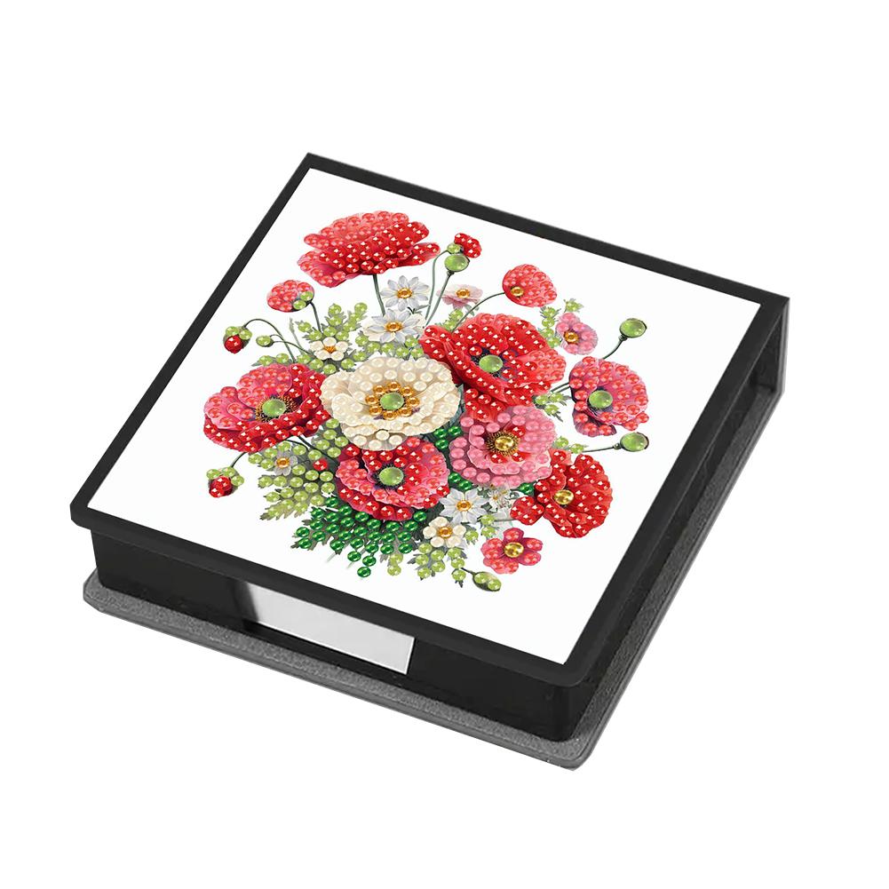 Animals Leather Diamond Painting Notecard Box Gem Art Sticky Note Holder Gem Painting Memo Pad Holder Mosaic Kit for Home Office
