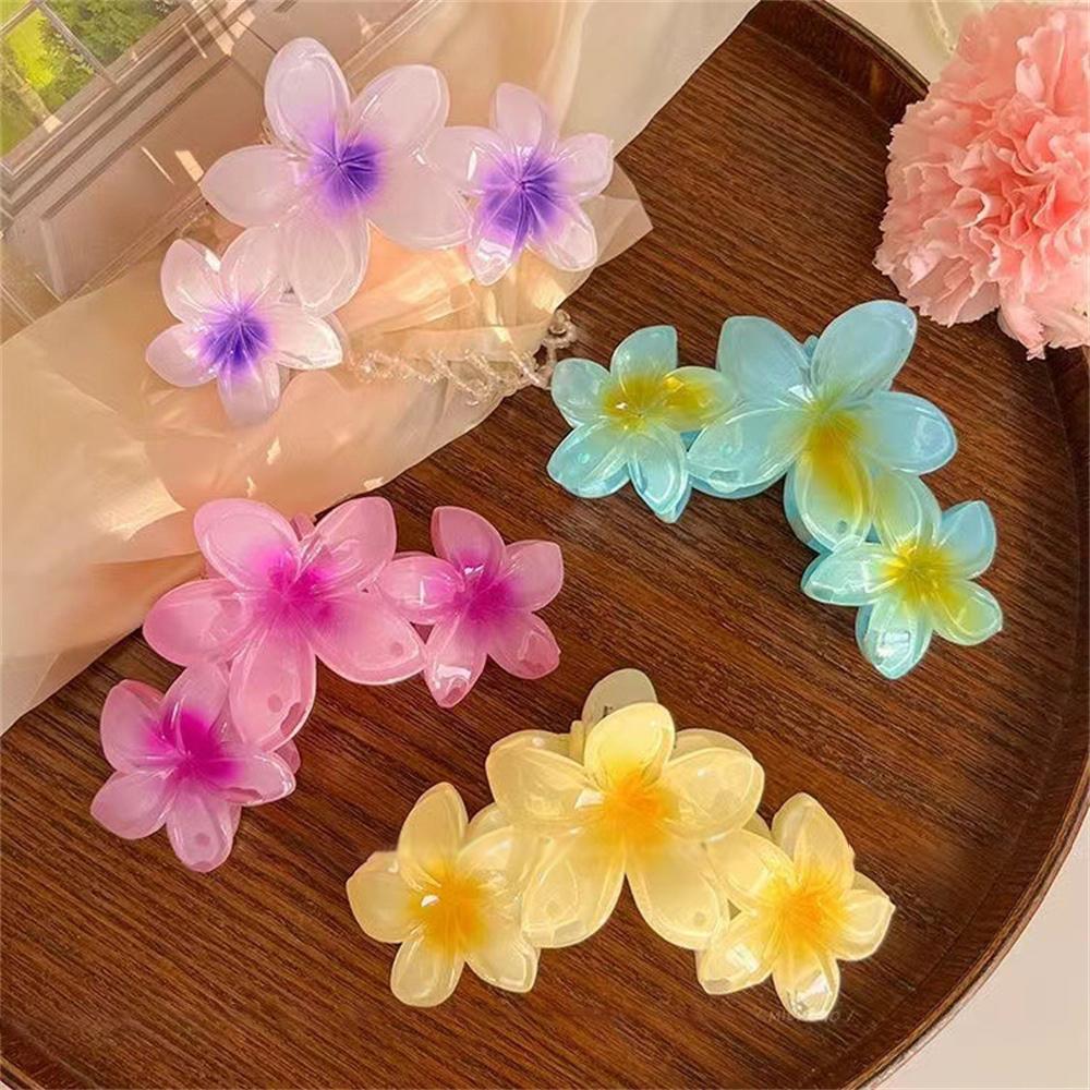 Mode Gradienten Ei Blume Haar Krallen Clip Frauen Mädchen Süße Acryl Haarnadeln Sommer Strand Hawaiian Headwear Haar Zubehör
