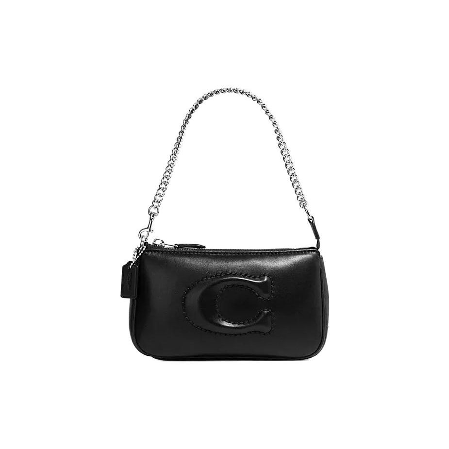 Coach Nolita 19 Large Logo Quilted Zipper Clutch Women Handbags Black CJ527-SVDTV