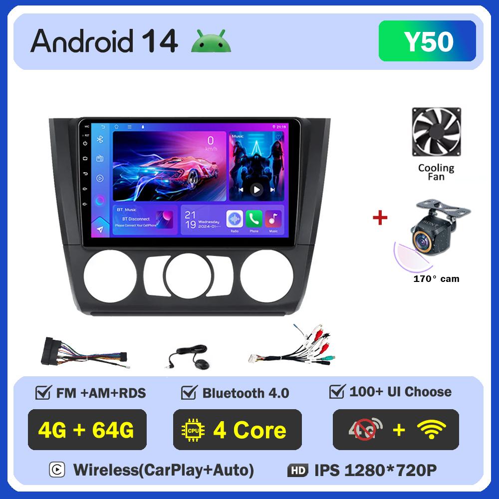 For BMW 1 Series E81 E82 E87 E88 AT 2004-2011Car Radio Player Car Carplay Screen Autoradio Mirror Link Car Intelligent System 4G