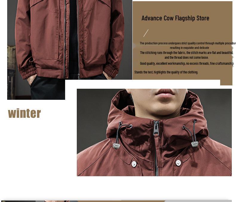 2025 Men's Trendy Hooded Cotton-Padded Winter Workwear Jacket - Thick, Warm, Cold Protection