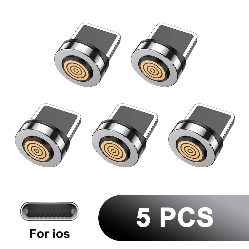 

7-контактный магнитный наконечник, магнитный кабель типа C, микро-USB, магнитная сменная часть, быстрая зарядка, магнитные наконечники для адаптера iPhone 5pcs/ for iOS как