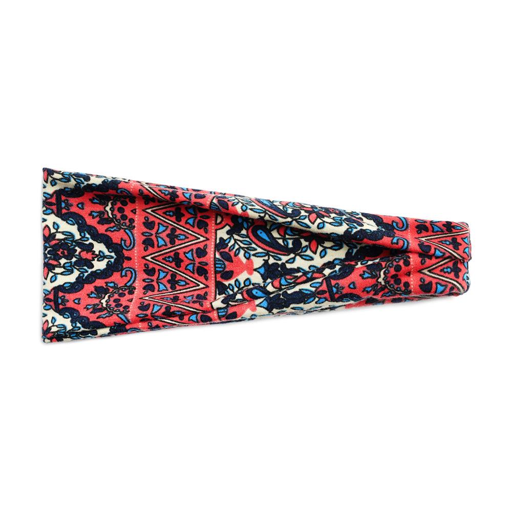 Dámská sportovní jógová pot absorbující čelenka - Široký okraj, Tištěný design, Vlasový doplněk