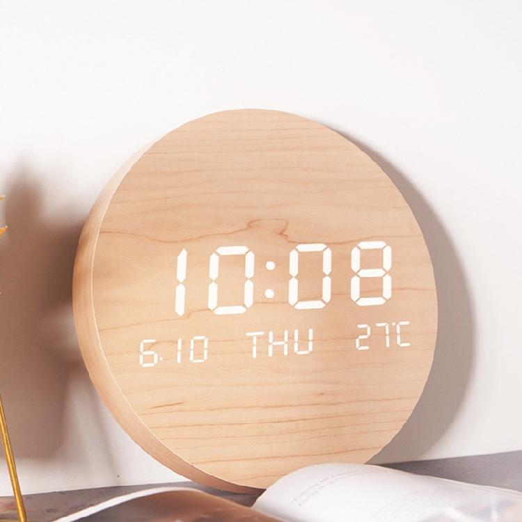 Minimalists LED Clock Table Wall Clock with Temperature Display, Table Clock Alarm Clock for Workspaces and Bedrooms