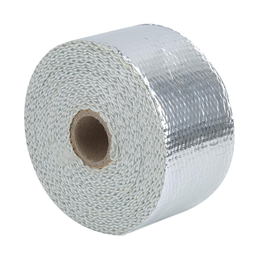 5m Silver Car Heat Insulation Exhaust Header Pipe Wrap Cloth with Strap Auto Accessories