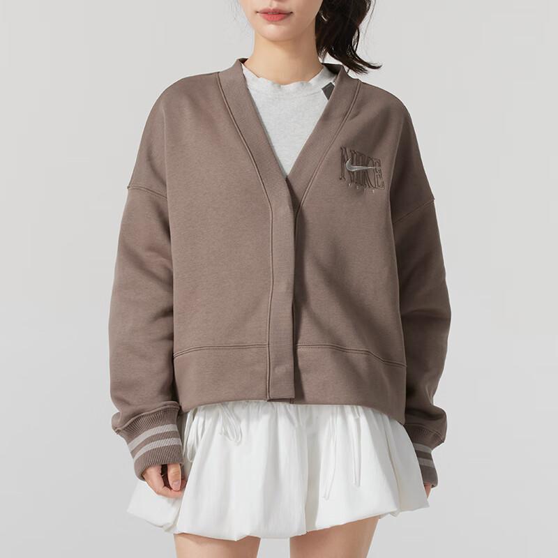 Nike Sports Training Casual Long Sleeve Jacket Women Jackets Khaki HJ0947-233