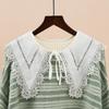 Bowknots Detachable Fake Collar Shawl for Women Sweater Blouse Lace Hollow Half Shirt Blouse False Collars Shawl