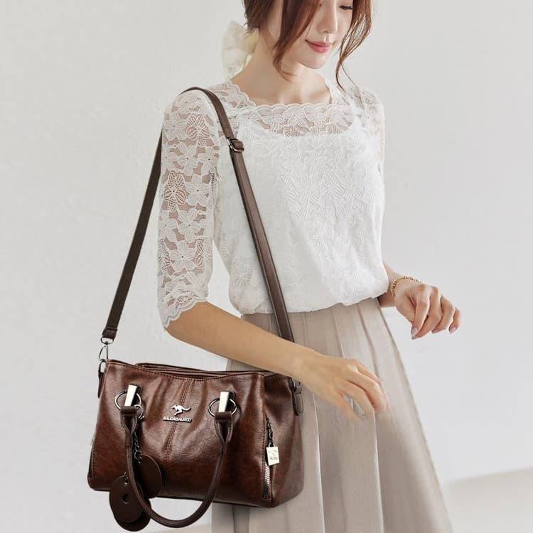 Vintage portable tote bag shoulder messenger women's bag