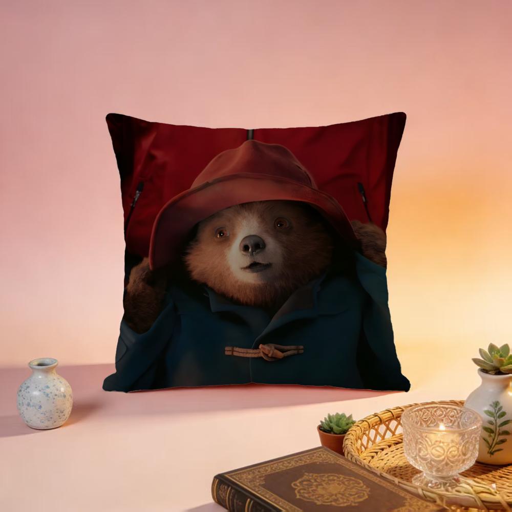 Fashion PPaddington Beared Cushion Cover Premium SkinFriendly Pillow Case MultiPurpose for Home Office Travel
