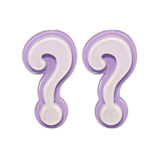 

2Pcs Girl Hairpins Double-Layer Acrylic Transparent Question Mark Shape Acrylic Printing No Slipping Hair Pins Side Bangs Hair Clips Versatile Hair фіолетовий