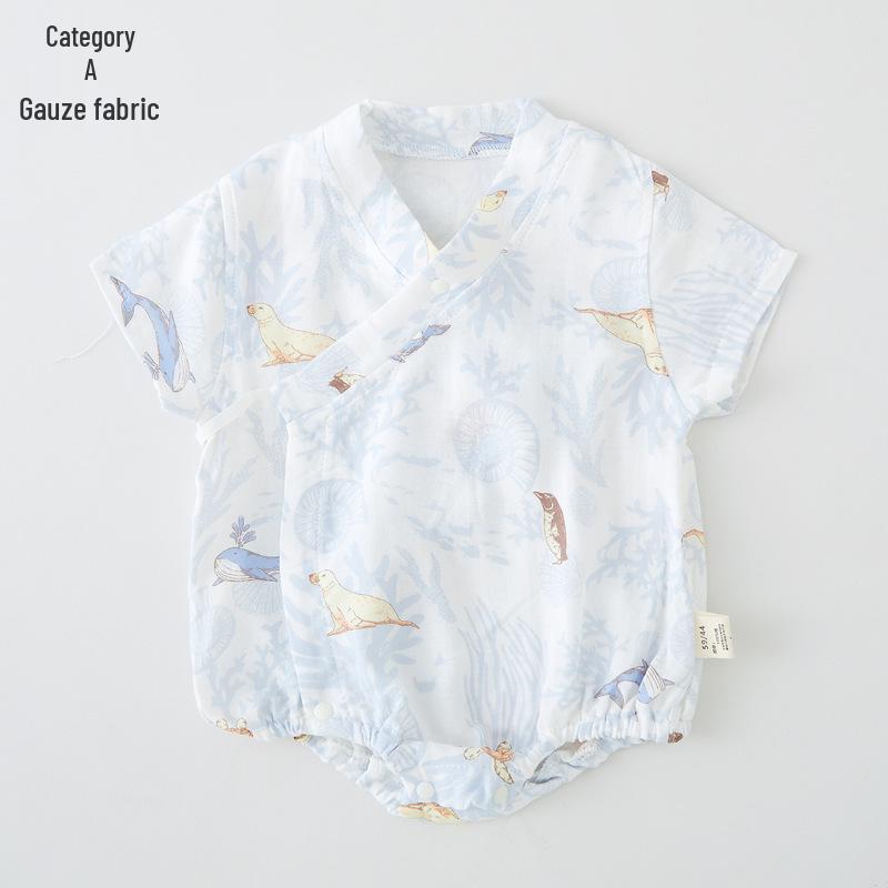 

Summer Cotton Gauze Baby Bodysuit 80 (Height 71-76CM, 18-22 lbs)