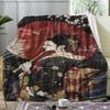 Series of Japanese Geishas Digital-printed Polyester Bedroom Velvet Flannel Cover Blanket Fleece Soft Cover Blankets for Beds