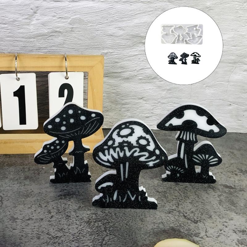 3 Cavities Mushroom Silicone Molds Heat Resistant Silicone Candle Mould for Resin Casting Making Candle Soap Chocolate