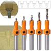 Set of Countersink Drill for Drill Woodworking Includes Hex Wrench 5-Piece 2.8-4mm Bits, Chamfering, Woodworking, Drilling, Self-Taping Bits, Tools,