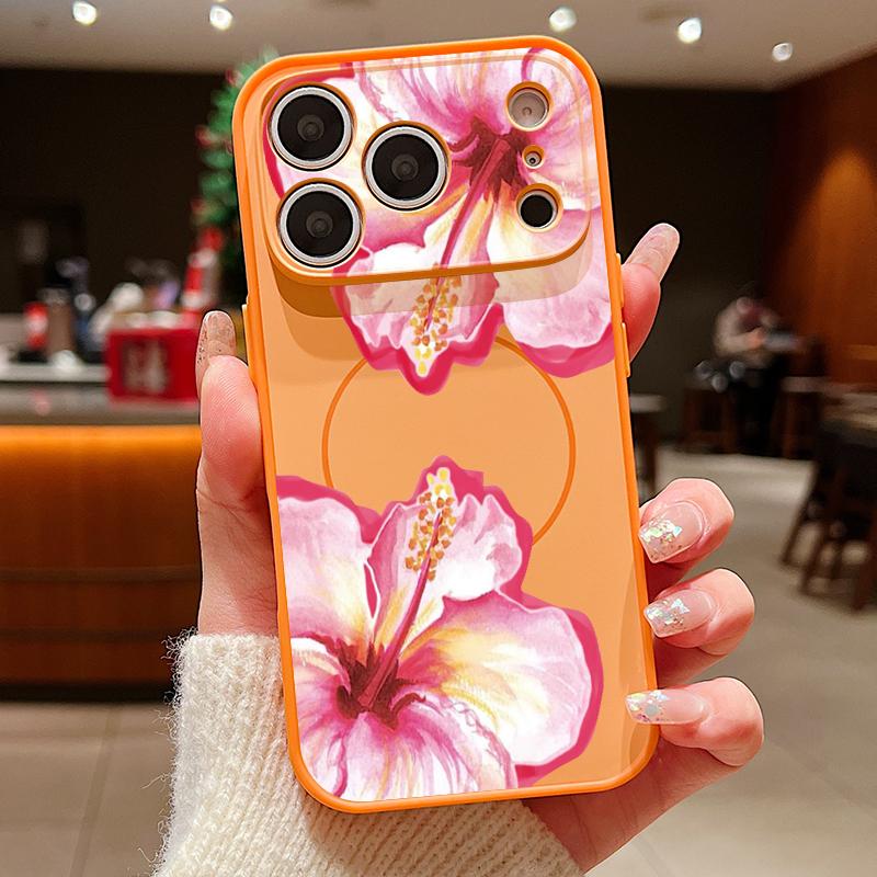 Pink Peony Flowers Case For iPhone 17 Pro Max Funda iPhone 16 15 14 13 Pro Max Magnetic For Magsafe Hybrid Slim Matte Cover