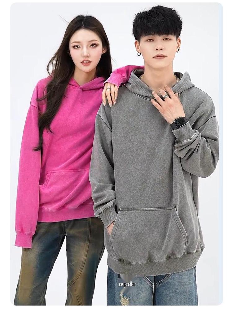 Men's Custom Embroidered Cotton Hoodie - Loose, Thick & Washable